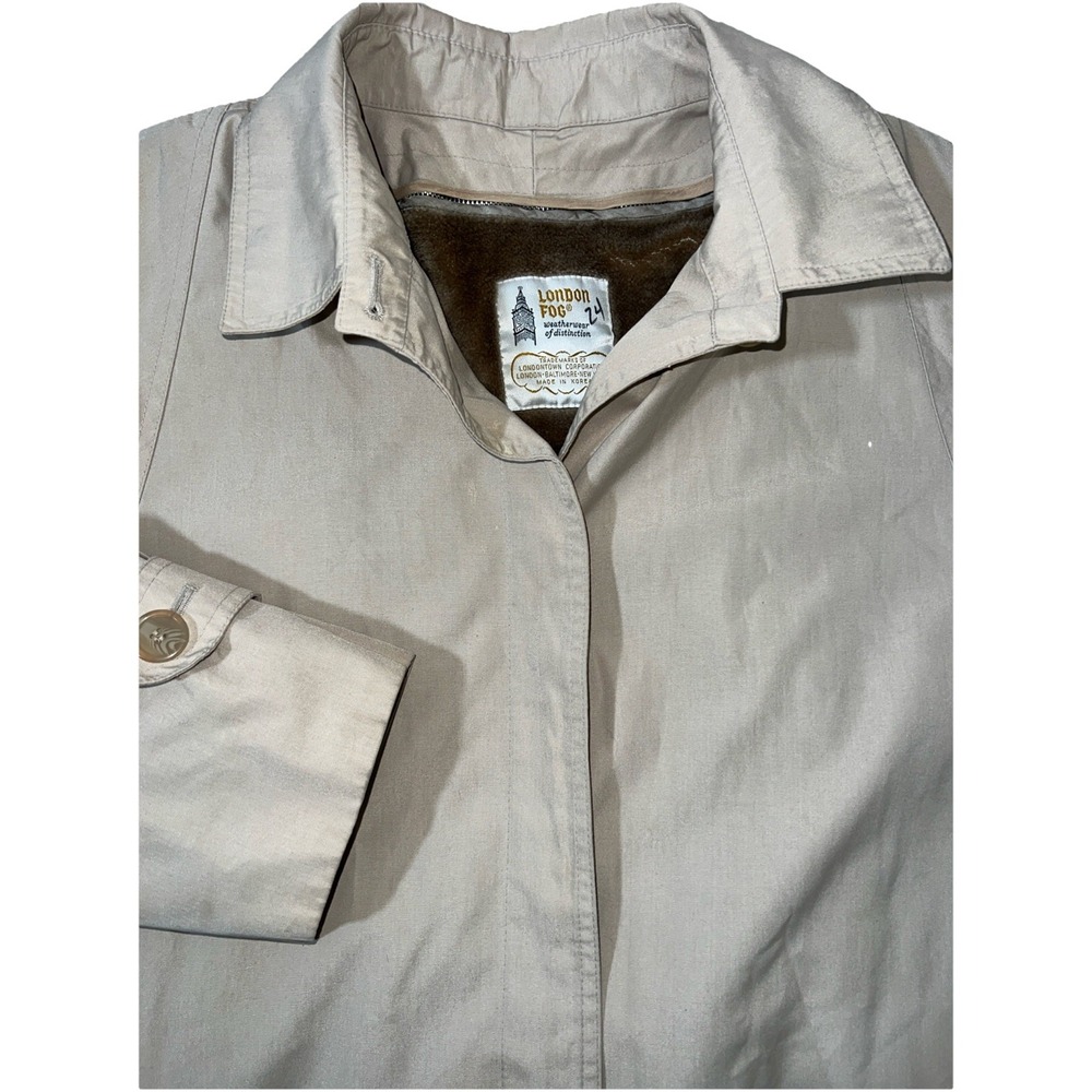 London Fog Weatherwear Of‎ Distinction Mens Size 20 Reg Beige Zip Fur Lining